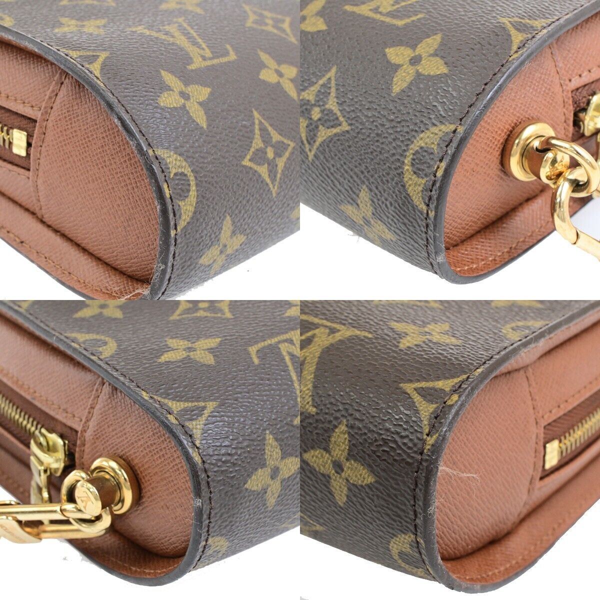 LOUIS VUITTON Orsay Clutch Hand Bag Monogram Leather Brown France M51790 30ED859
