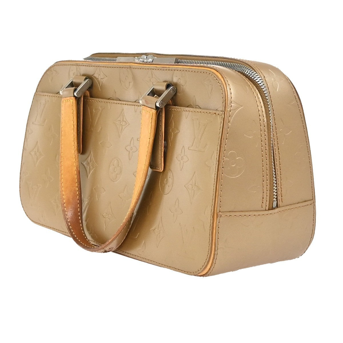 LOUIS VUITTON Shelton Hand Bag Monogram Mat Leather Gold France M55177 34KC917