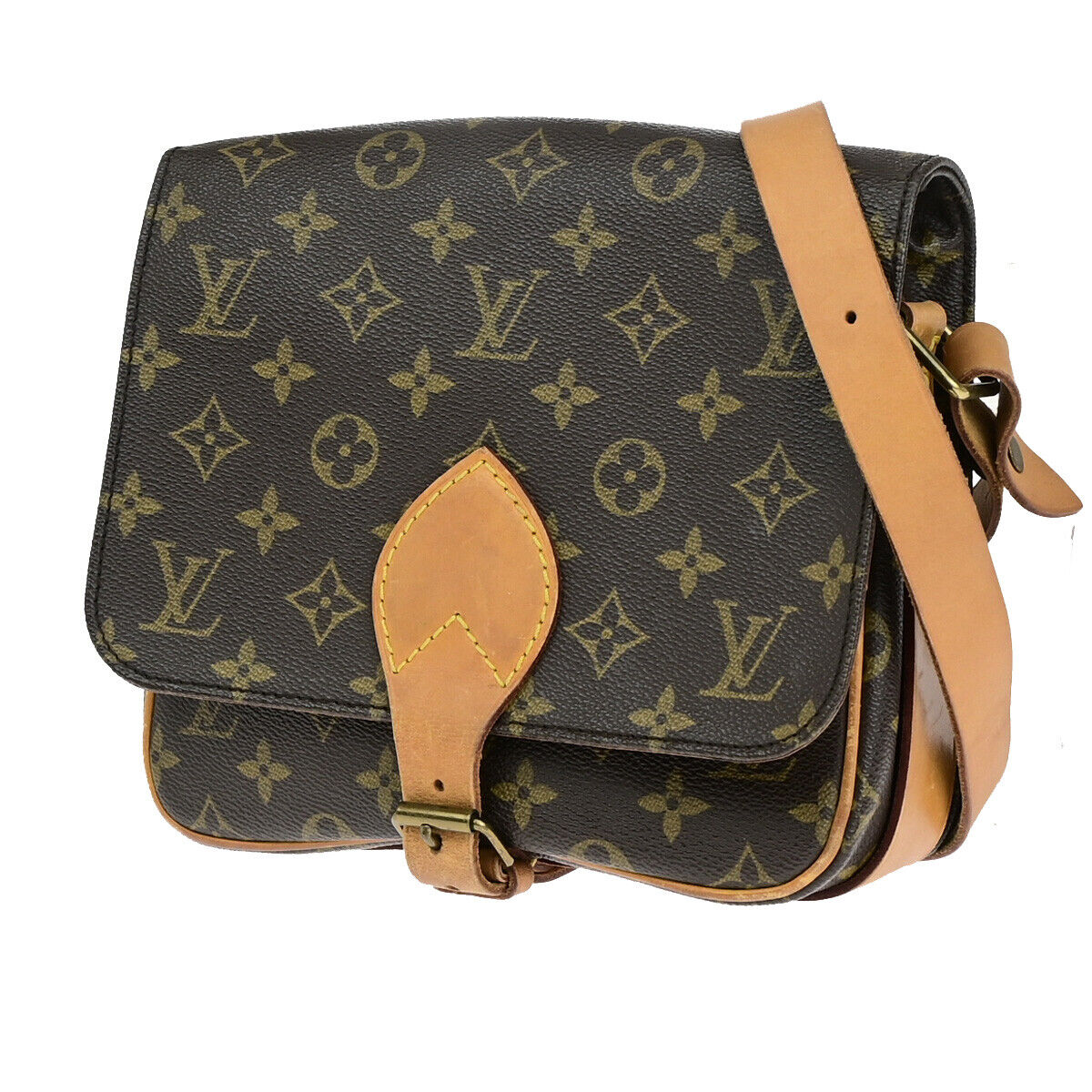 LOUIS VUITTON Cartouchiere MM Shoulder Bag Monogram Leather Brown M51253 86YF102