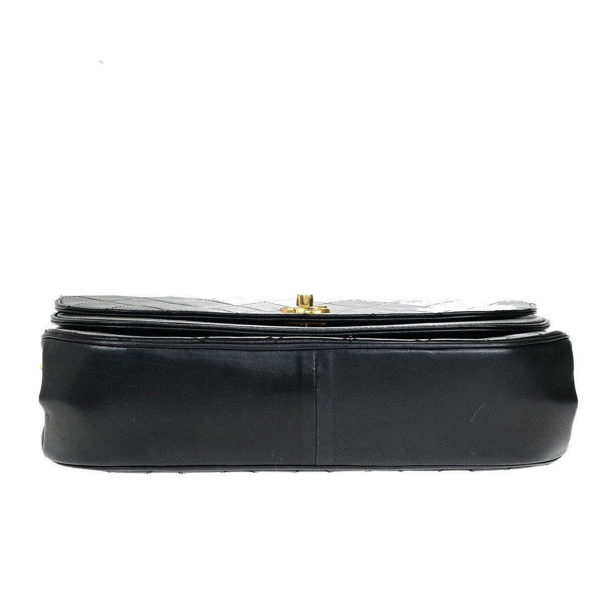 CHANEL CC Matelasse 23 Double Flap Chain Shoulder Bag Leather Black GHW 323RK827