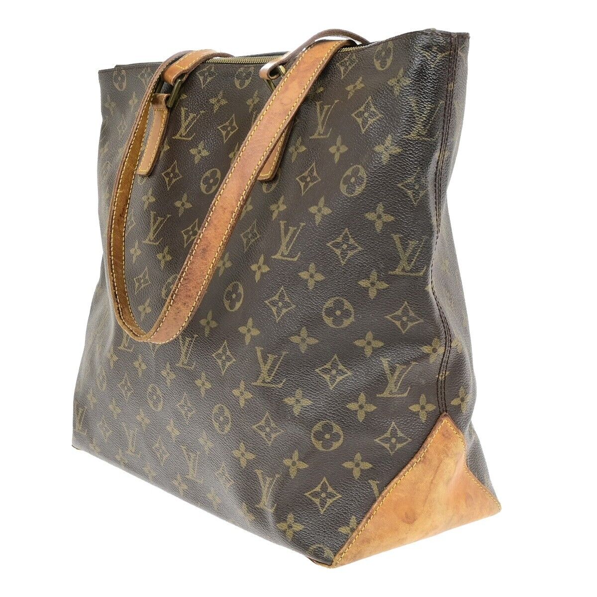 LOUIS VUITTON Cabas Mezzo Shoulder Bag Monogram Leather Brown M51151 31ED870