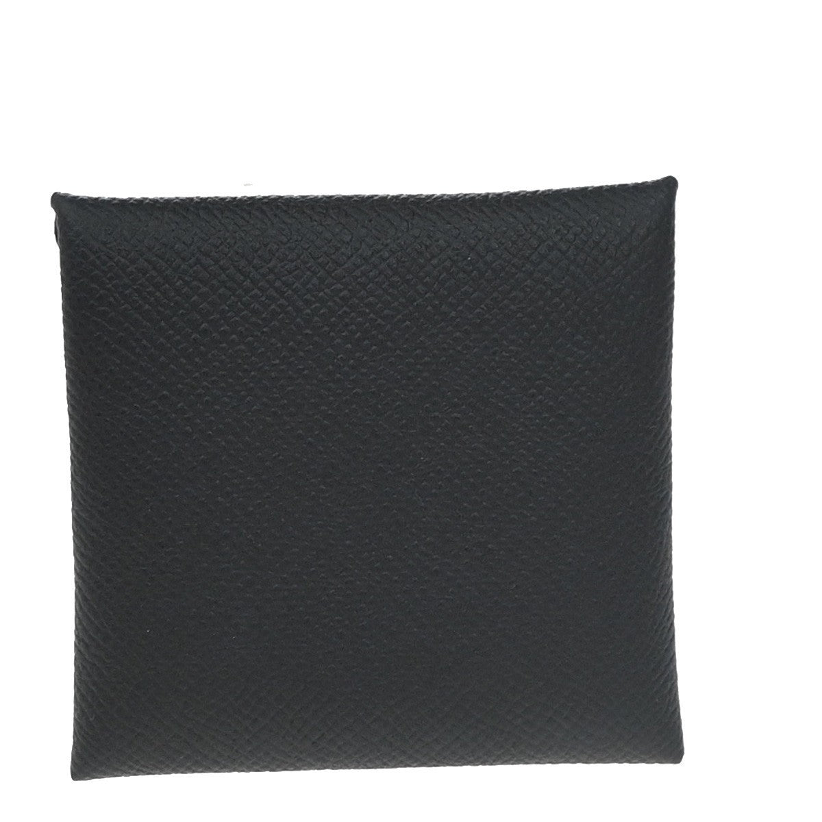 HERMES Logo Bastia Campact Wallet Coin Case Veau Epsom Leather Black 79LC620