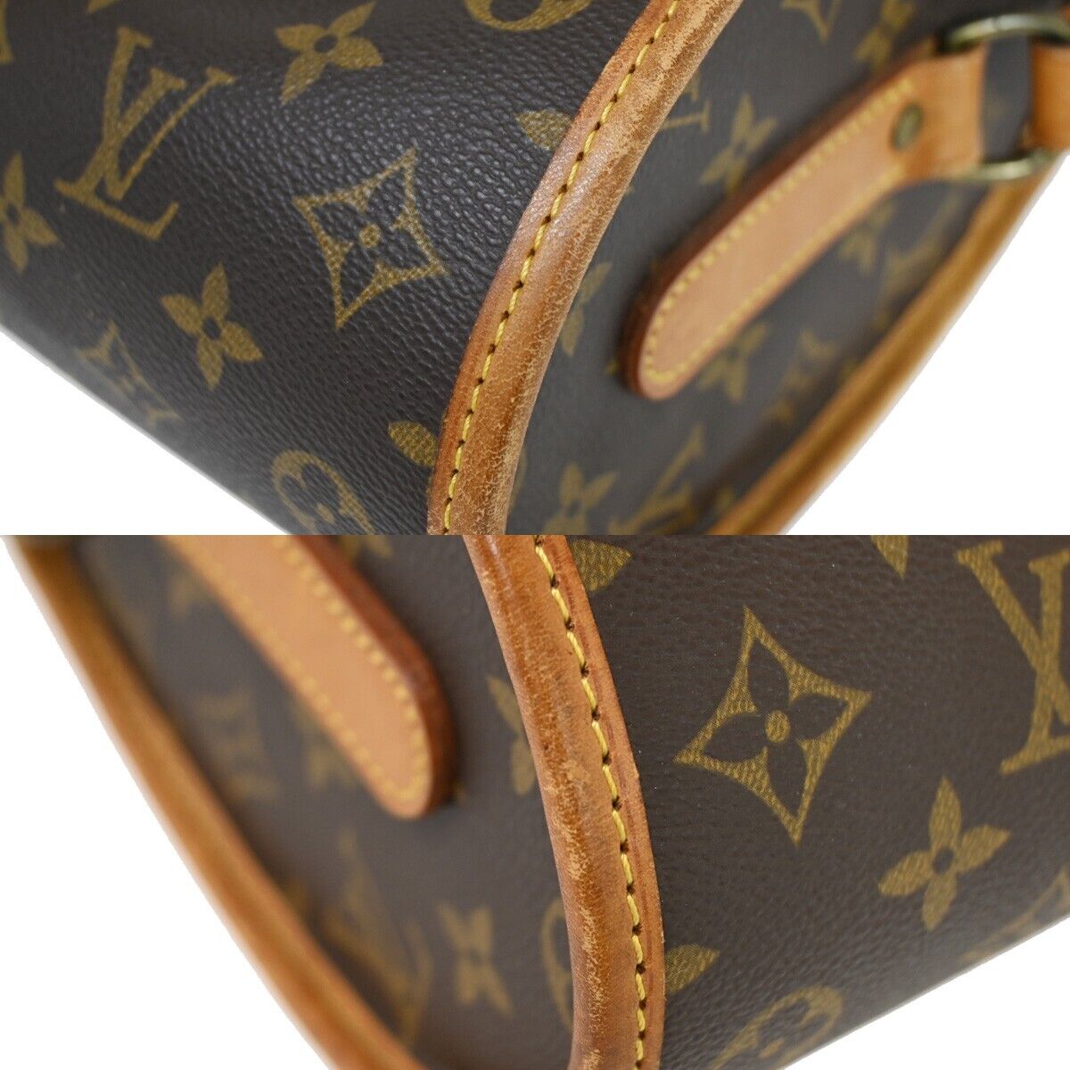 LOUIS VUITTON Logo Marne Shoulder Bag Monogram Leather Brown M51369 85YE213