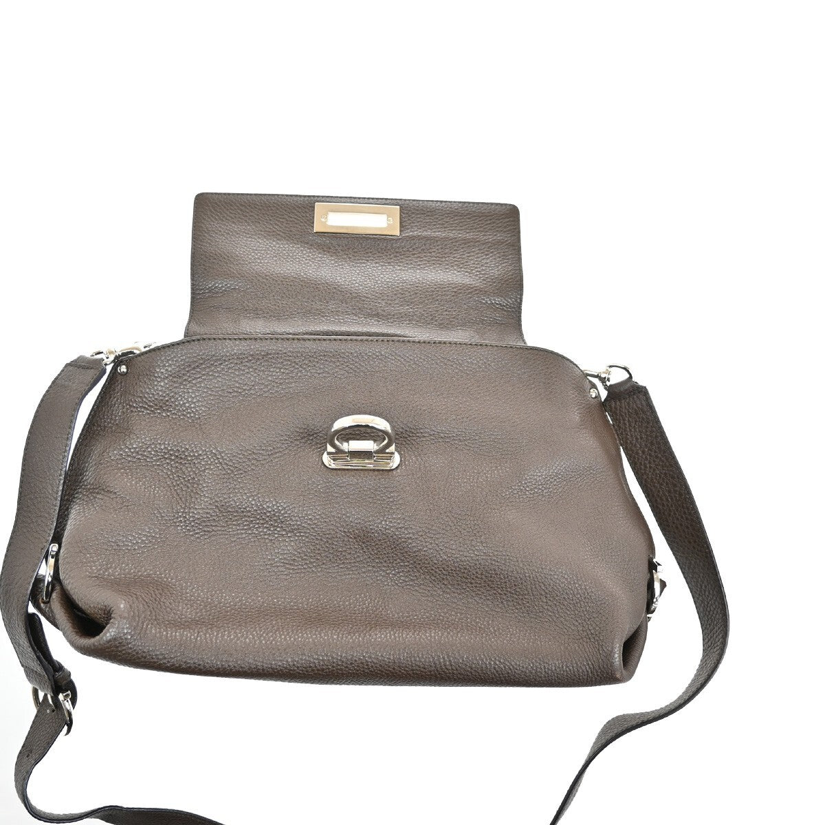 SALVATORE FERRAGAMO Sofia Gancini 2Way Shoulder Hand Bag Leather Brown 86KP141