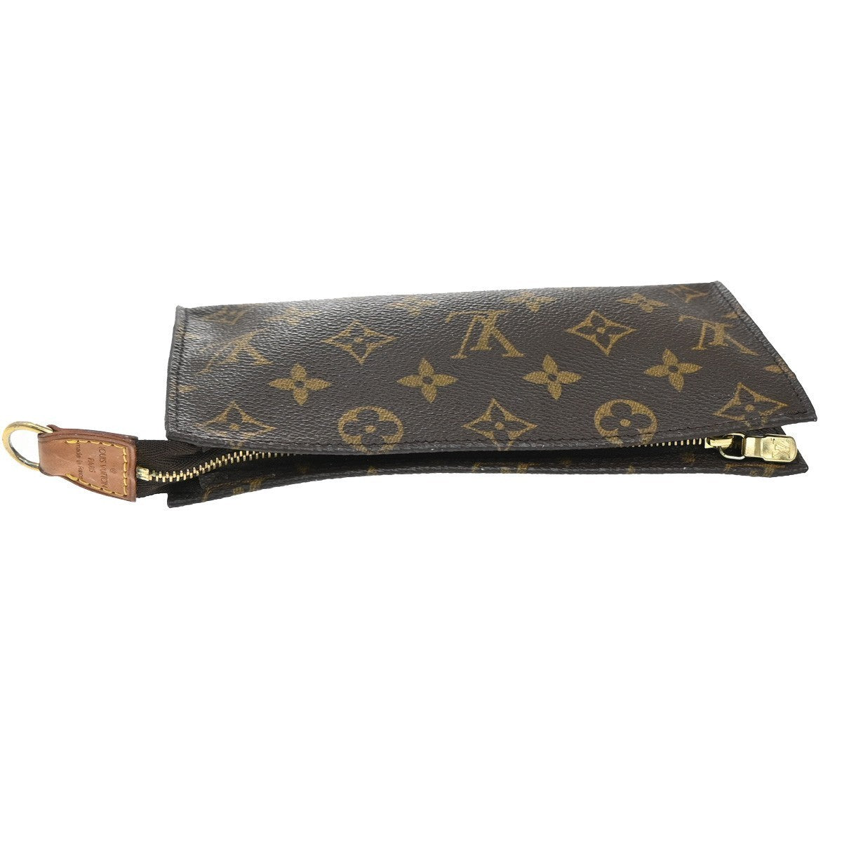 LOUIS VUITTON Logo BUCKET GM Pouch Bag Monogram Leather Brown France 05EG176