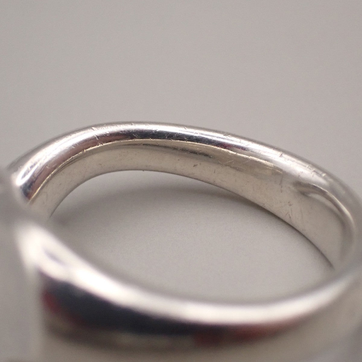 TIFFANY&Co. Logo Full Heart Diamond Ring Silver 925 Elsa Peretti Spain 08KC937