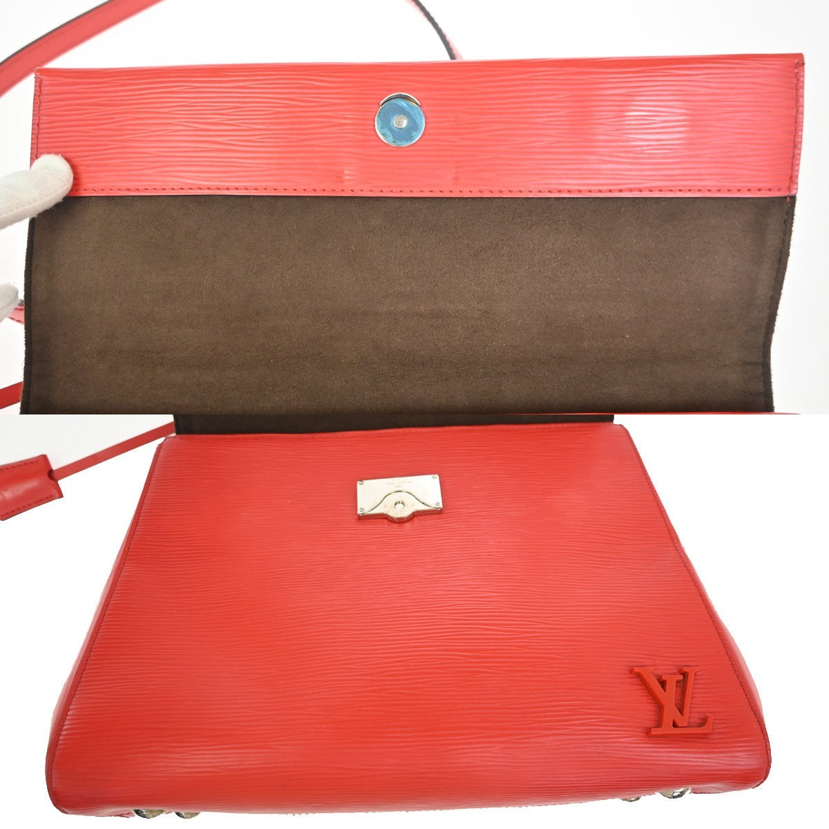 LOUIS VUITTON Cluny MM 2Way Shoulder Hand Bag Epi Leather Red SHW M41333 25ZA365
