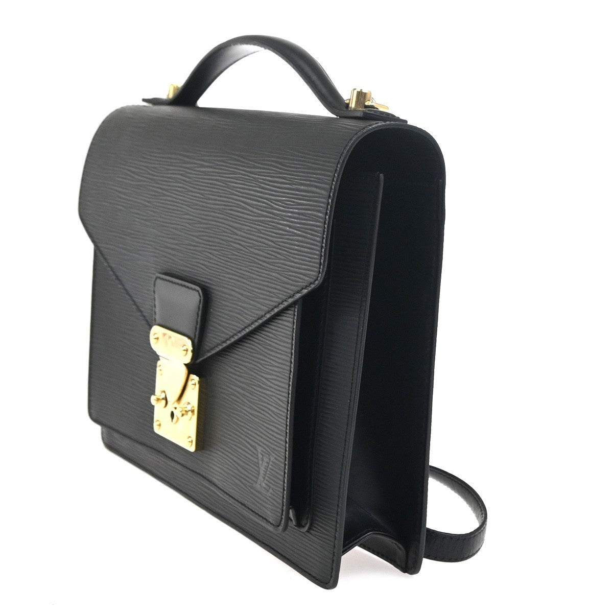 LOUIS VUITTON Monceau 2Way Shoulder Hand Bag Epi Leather Black M52122 12KC767