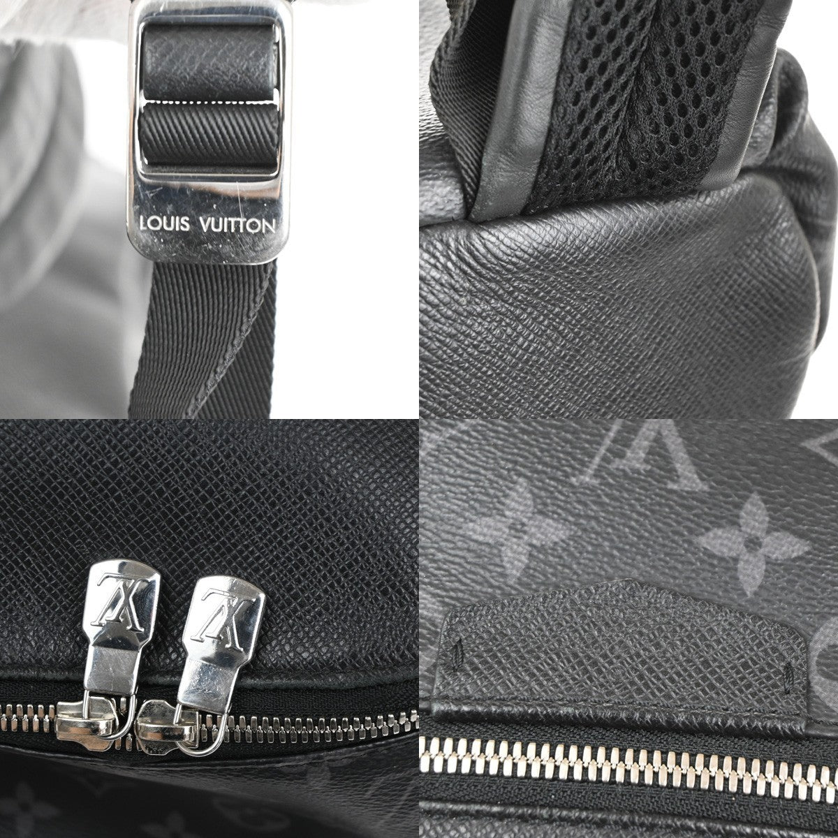LOUIS VUITTON Discovery Backpack Taiga Llama Leather Black SHW M30230 689RL794