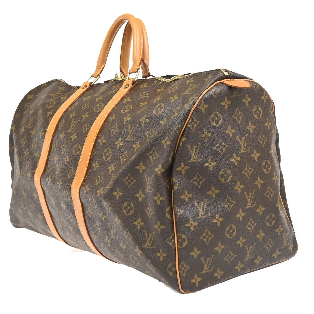LOUIS VUITTON Keepall 55 Travel Hand Bag Monogram Leather Brown M41424 28RL893