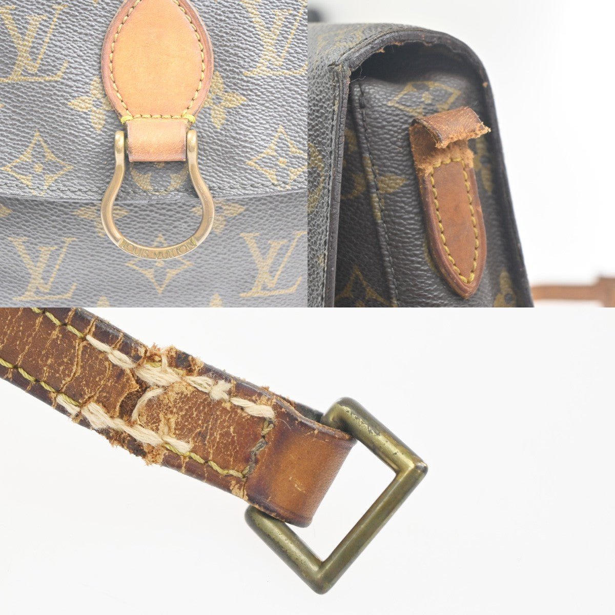 LOUIS VUITTON Saint Cloud MM Shoulder Bag Monogram Leather Brown M51243 60MA420