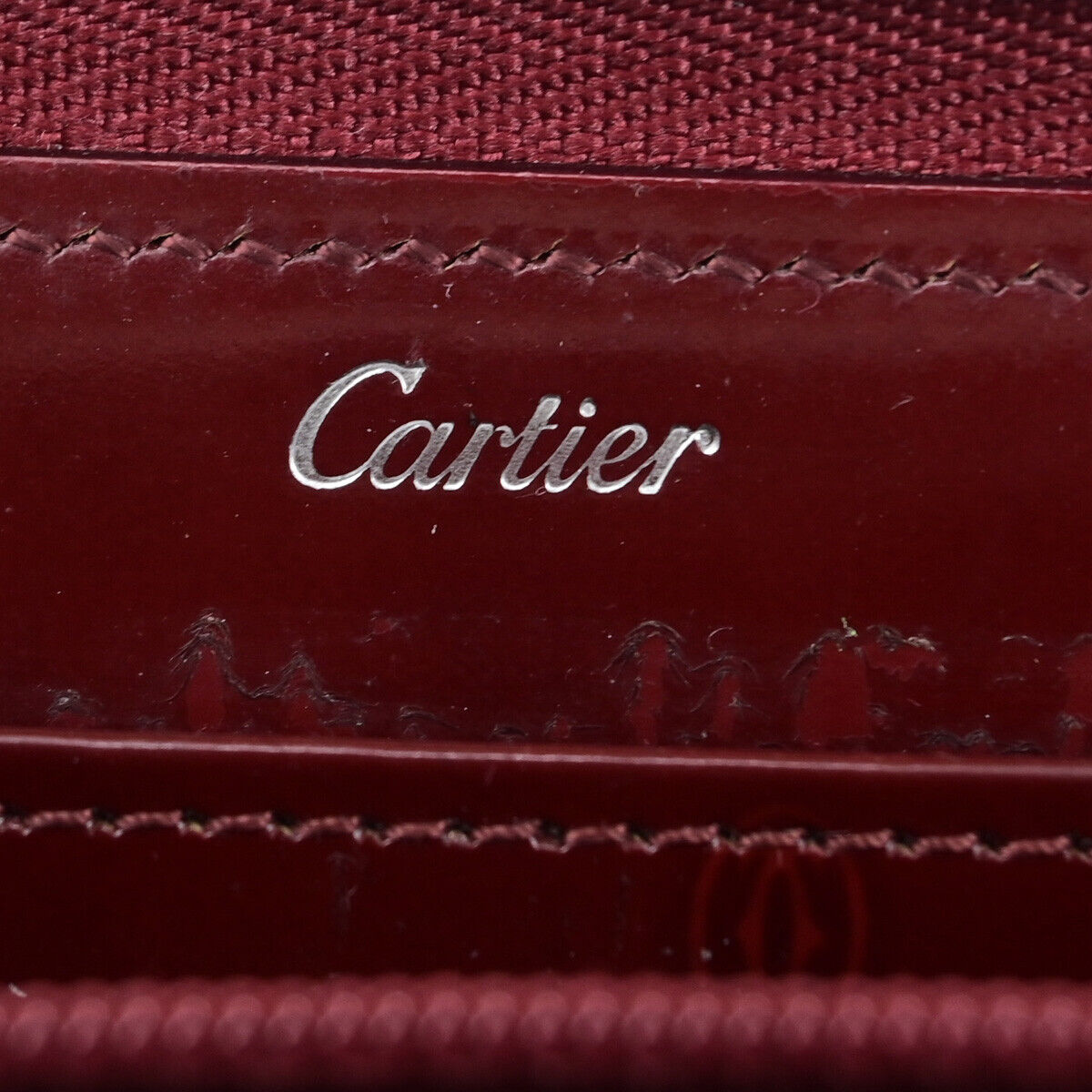 CARTIER Happy birthday Zipper Around Long Walley Patent Leather Bordeaux 08YF479