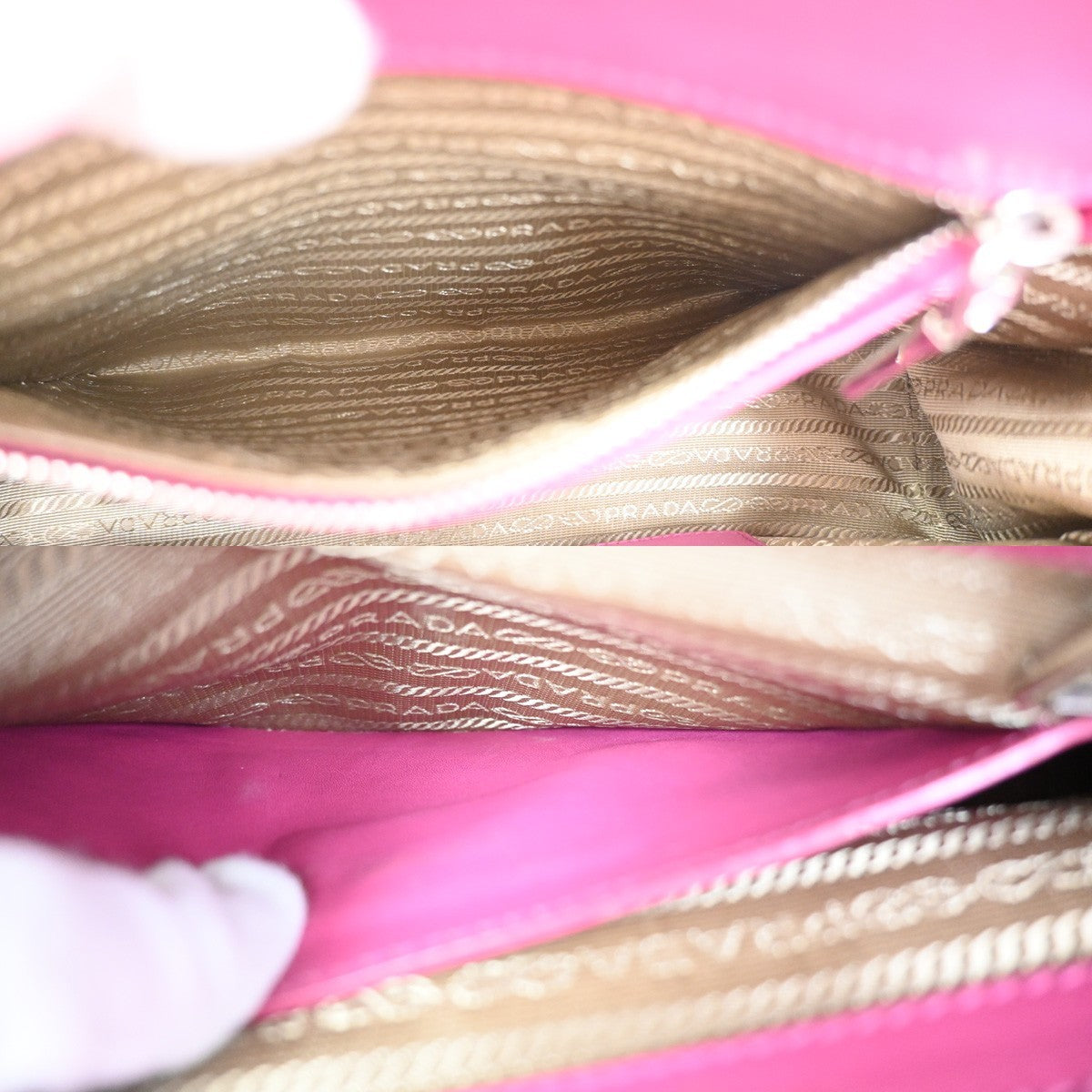 PRADA Logo Canapa City 2Way Shoulder Hand Bag Canvas Leather Pink BE SHW 98ZA359