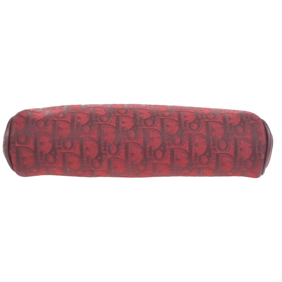 CHRISTIAN DIOR CD Logo Trotte Mini Pouch Canvas Leather Red GHW France 68ZA367