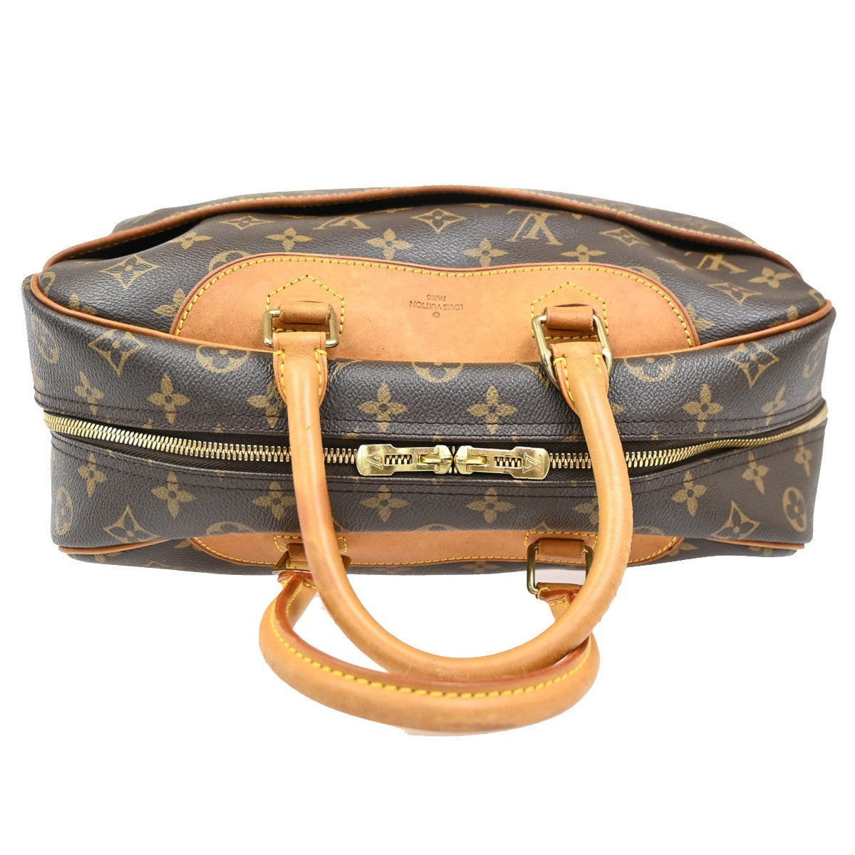 LOUIS VUITTON LV Logo Deauville Hand Bag Monogram Leather Brown M47270 34KC421