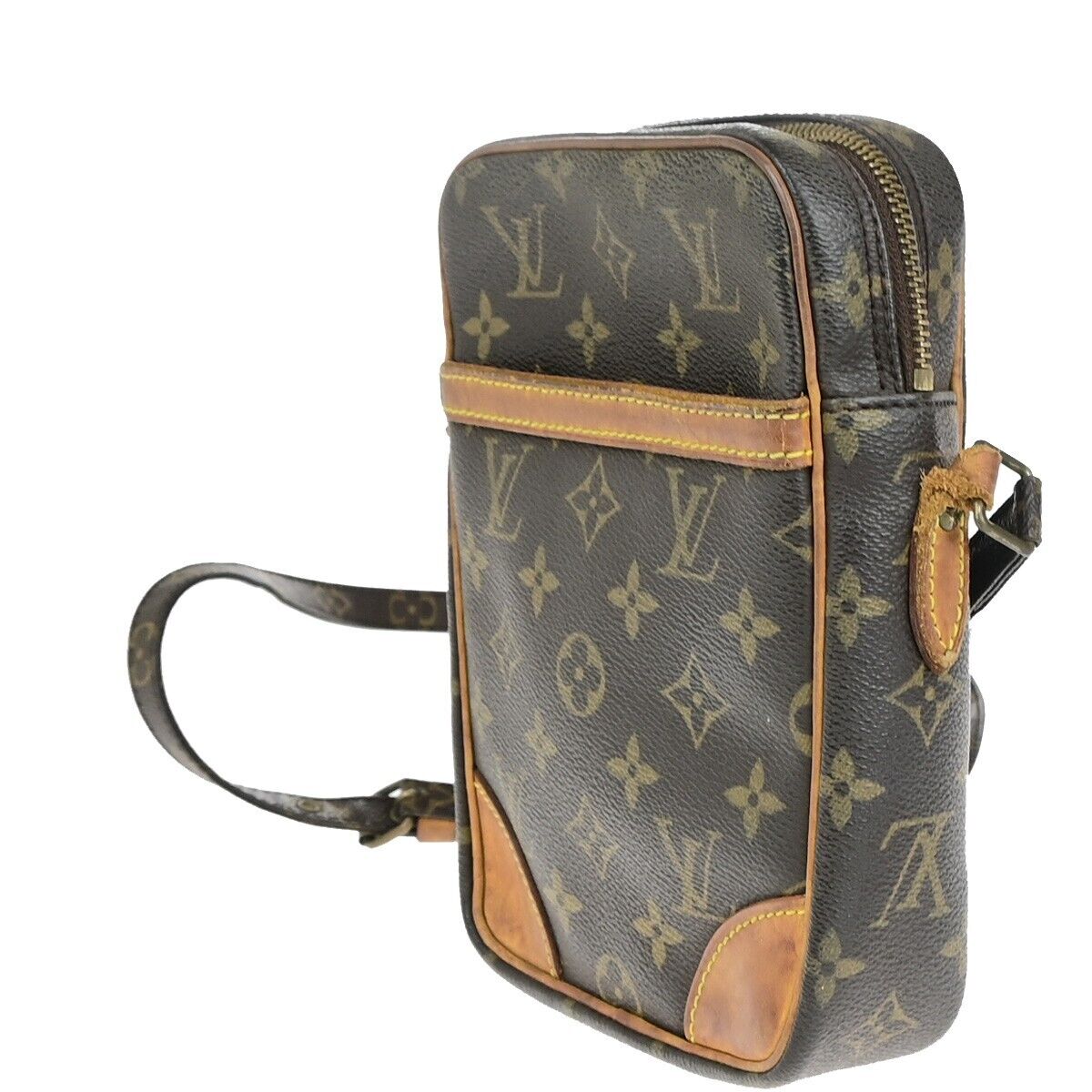 LOUIS VUITTON Danube Shoulder Bag Monogram Leather Brown France M45266 60EC938