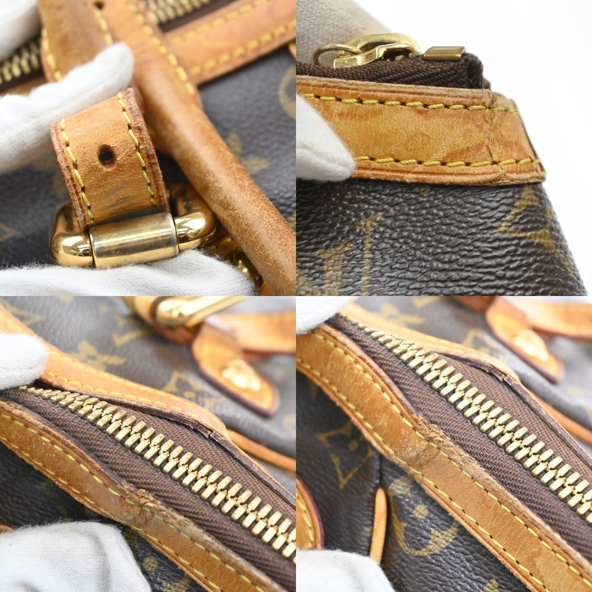 LOUIS VUITTON LV Tivoli GM Shoulder Bag Monogram Leather Brown M40144 70MA640