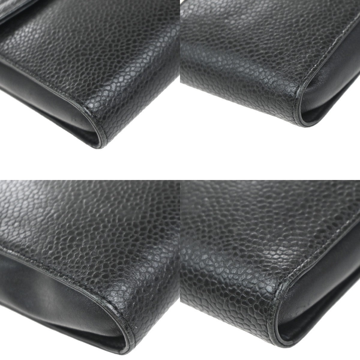 CHANEL Mini Cigarette Case Bag Grained Calfskin Leather Black Vintage 99RP057