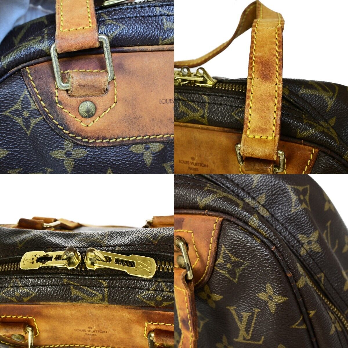 LOUIS VUITTON Excursion Shoes Hand Bag Monogram Leather Brown M41450 68HC045