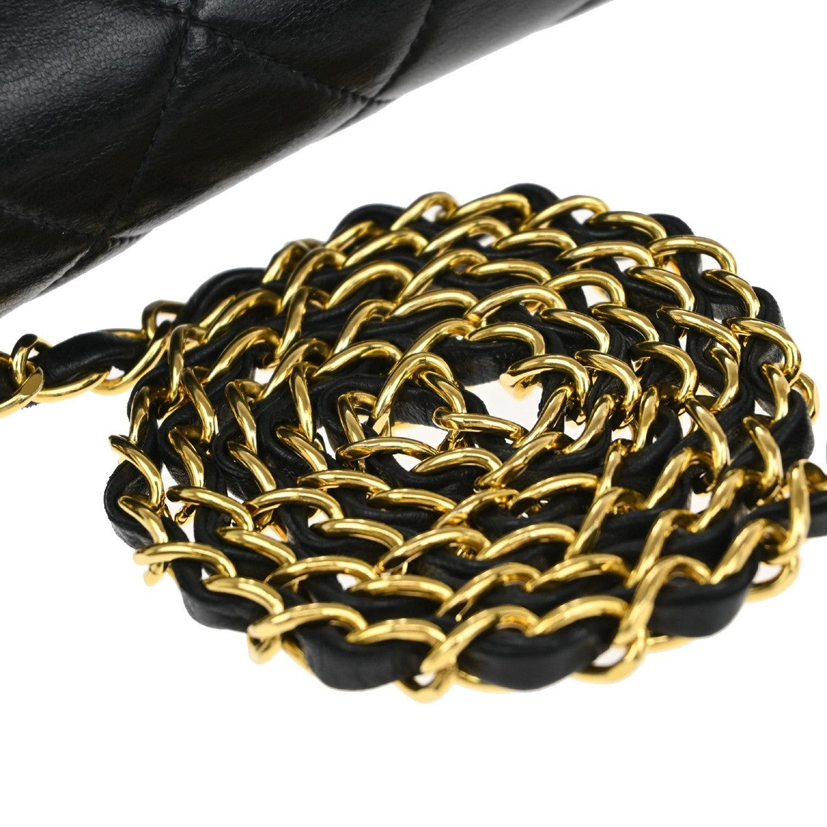 CHANEL Diana Matelasse 25 Chain Shoulder Bag Leather Black GHW Vintage 342RF657