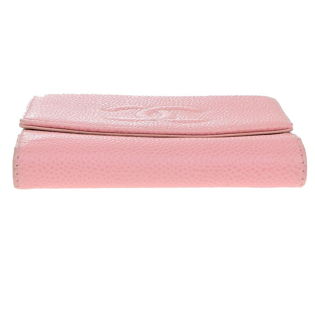 CHANEL CC Logo Bifold Compact Wallet Grained Calfskin Leather Pink GHW 83KB512