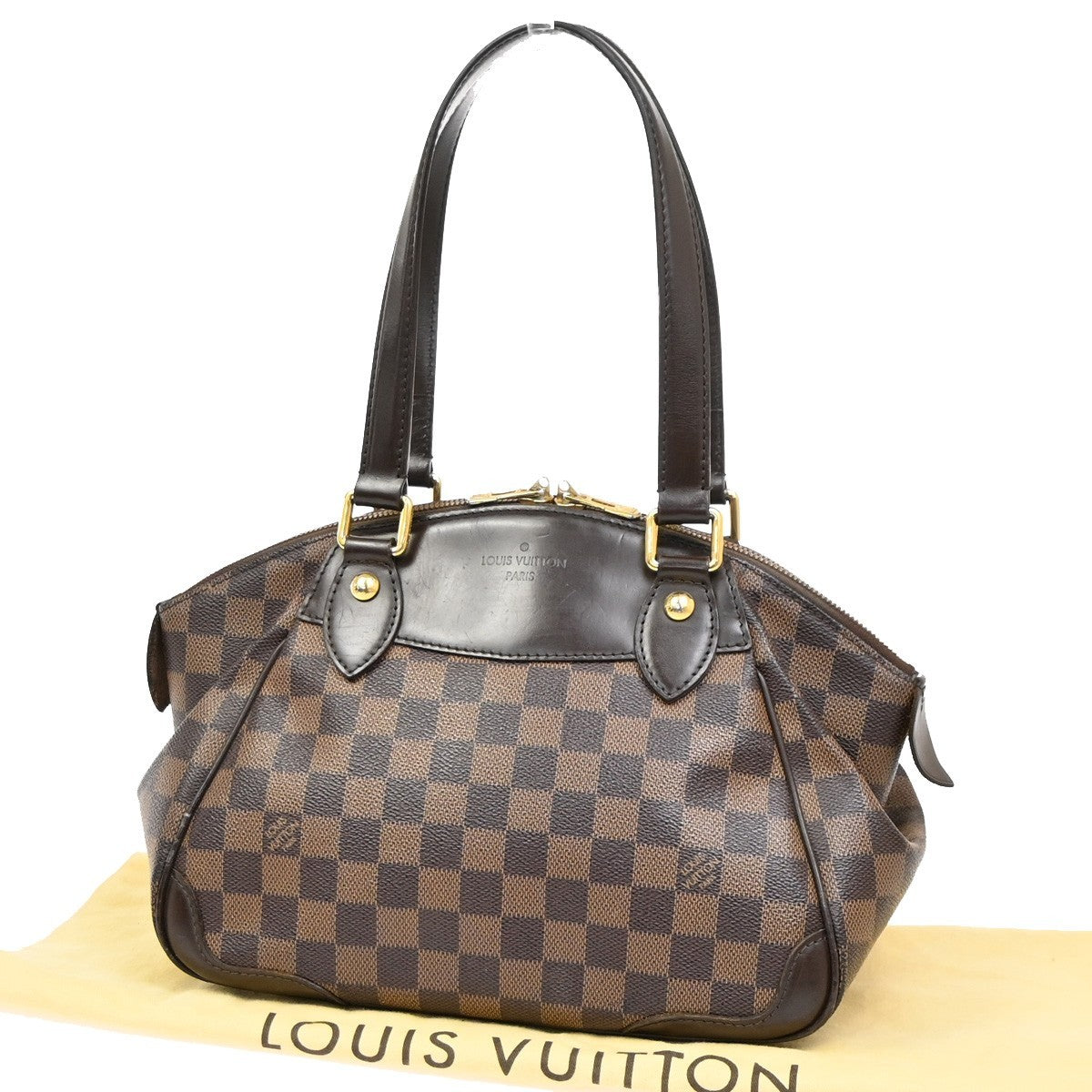 LOUIS VUITTON Verona PM Shoulder Bag Damie Ebene Leather Brown N41117 14KC094