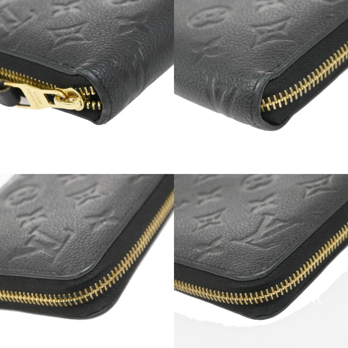 LOUIS VUITTON Zippy Wallet Long Wallet Monogram Empreinte Black M60571 85EG379