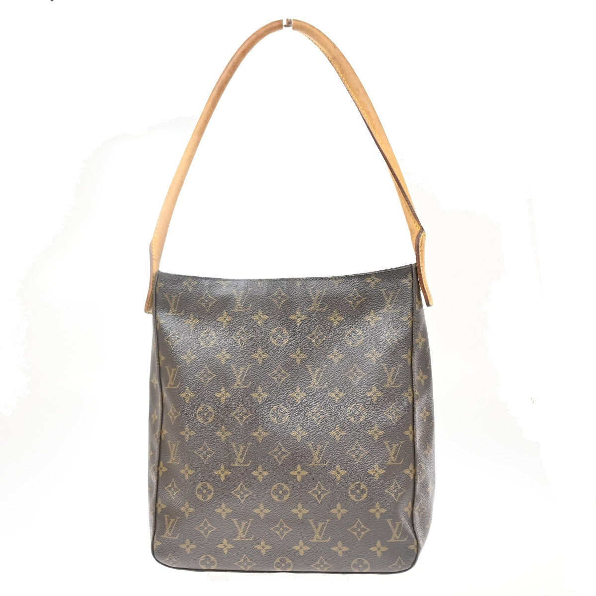 LOUIS VUITTON Logo Looping GM Shoulder Bag Monogram Leather Brown M51145 88YH944