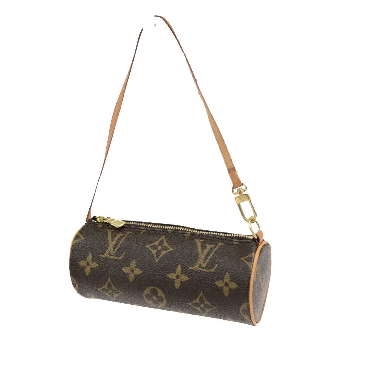 LOUIS VUITTON Logo Papillon Pochette Hand Bag Monogram Leather BN M51380 62FB514