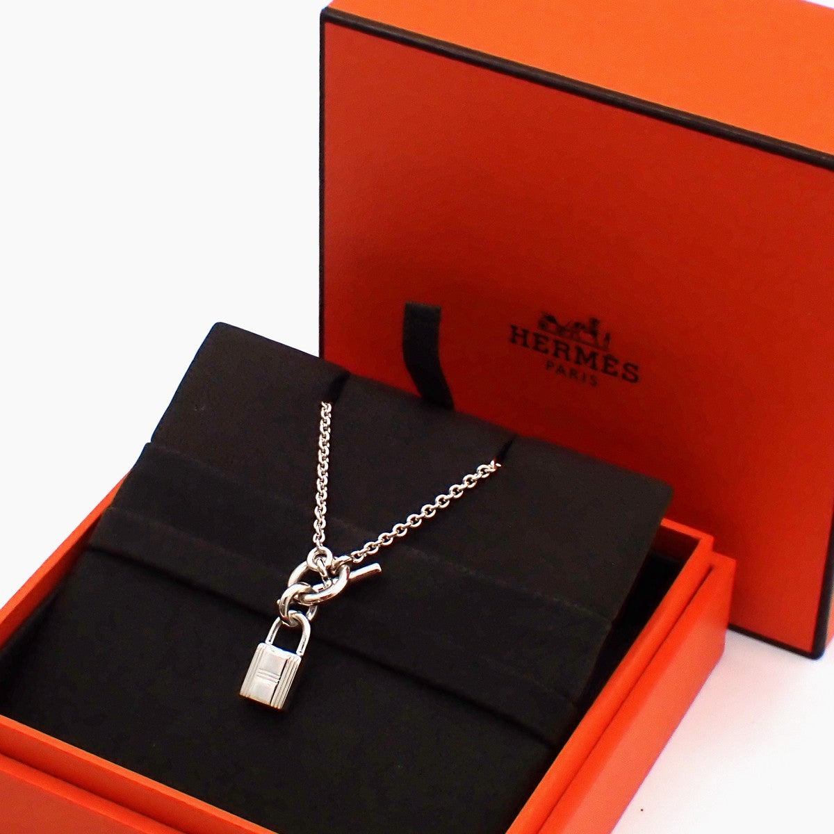 HERMES Logo Amulet Cadena Chain Necklace Pendant silver 925 France 72LC618