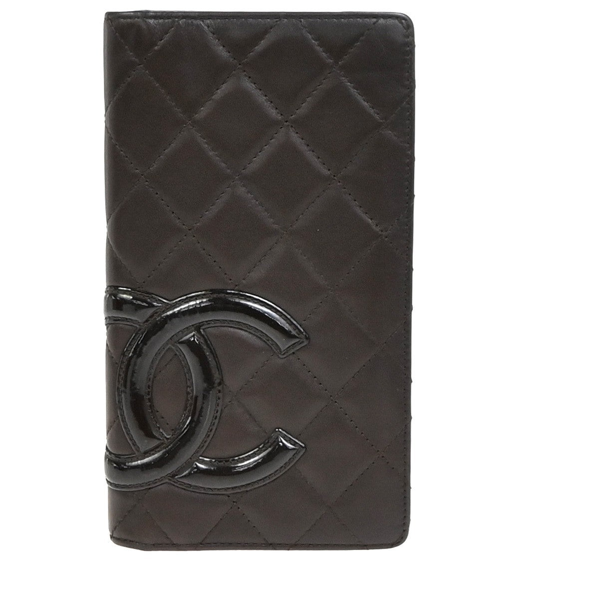 CHANEL CC Logo Cambon Ligne Long Wallet Quilted Leather Brown SHW 83KC692