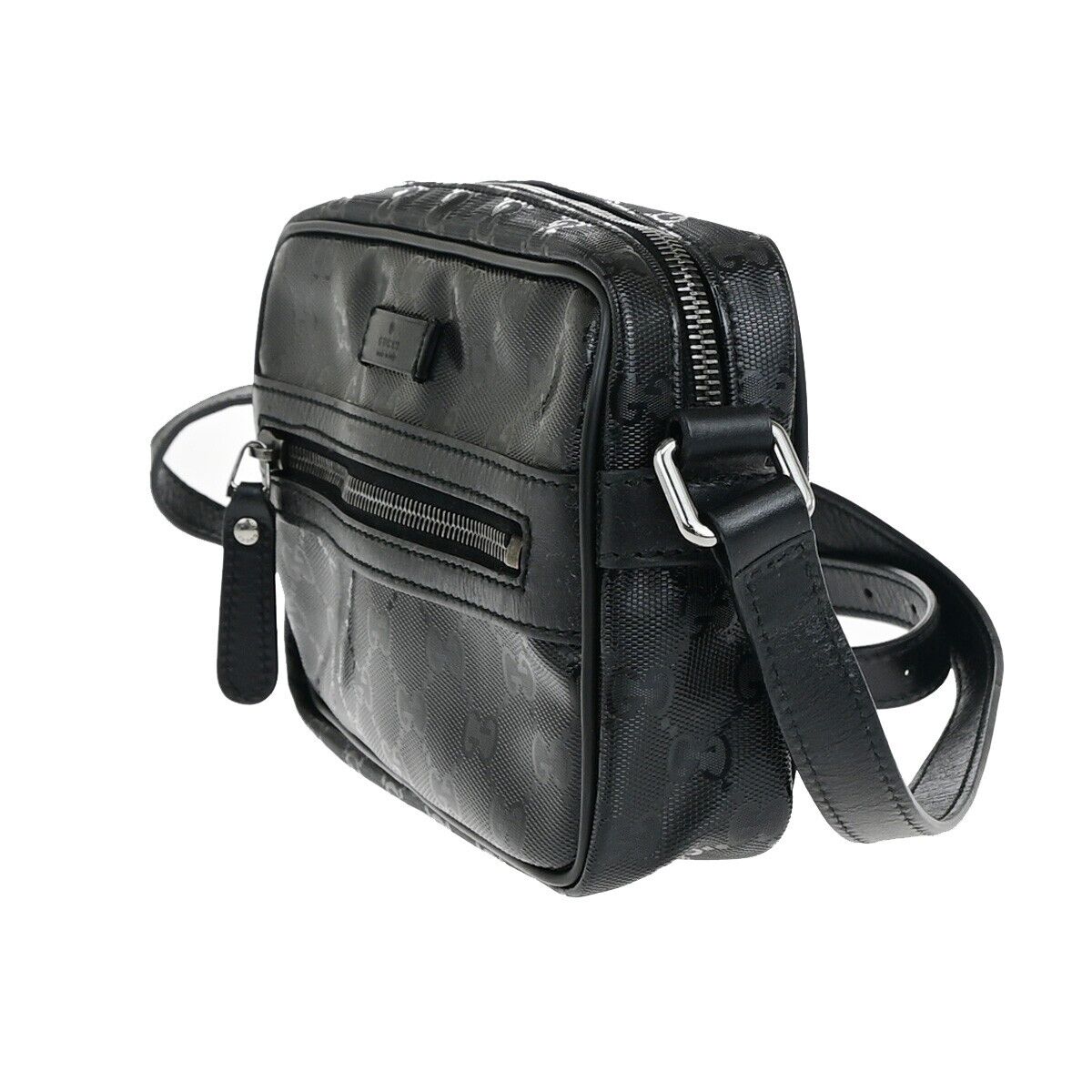 GUCCI Imprime GG Pattern Crossbody Mini Shoulder Bag PVC Leather Black 82EC944