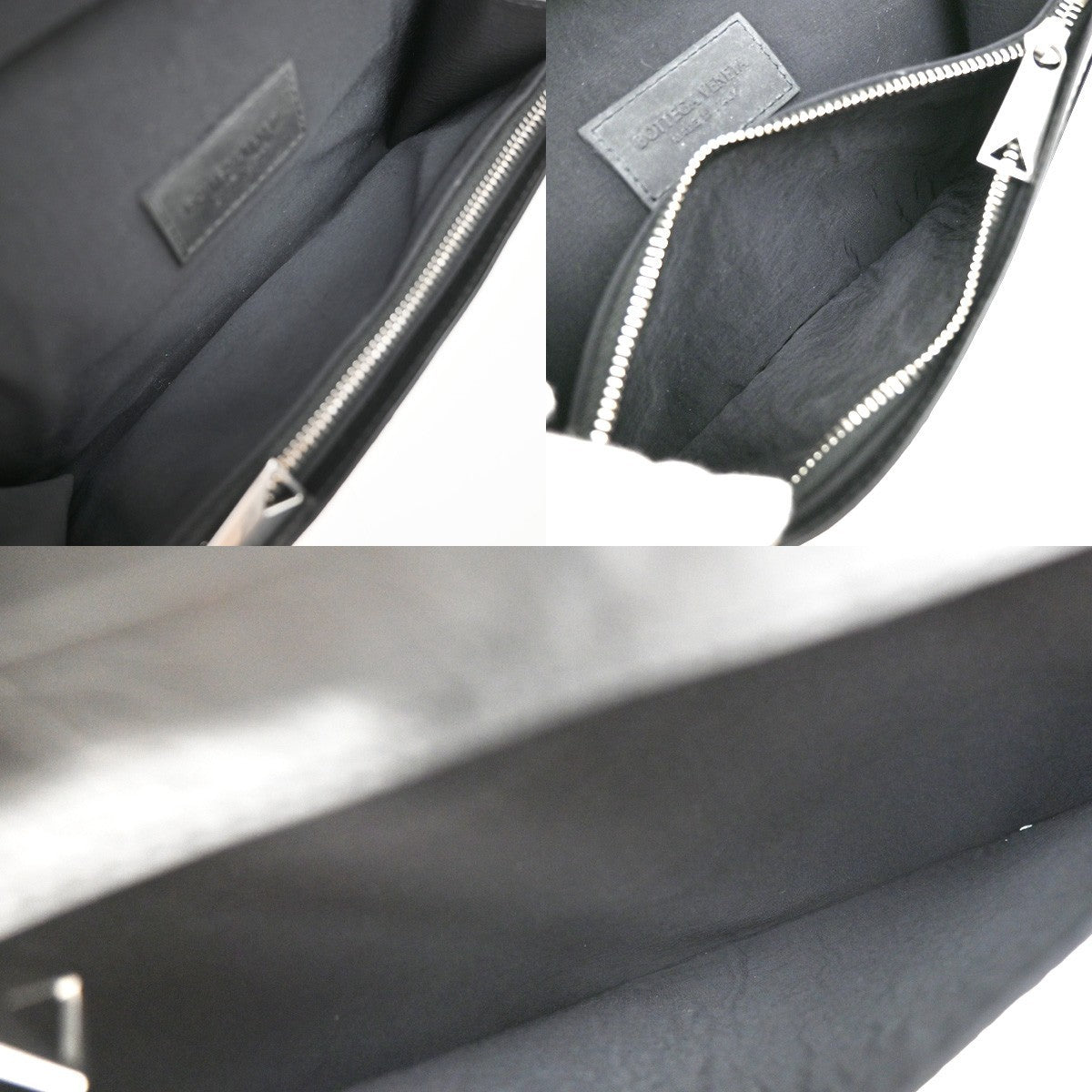 BOTTEGA VENETA Cassette Intrecciato Bifold Long Wallet Leather Black 83RF856