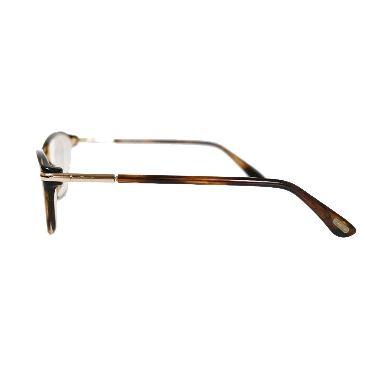TOM FORD Logo Glasses Frame Eye Wear Plastic Brown Gold Plated Accessory 02GA680