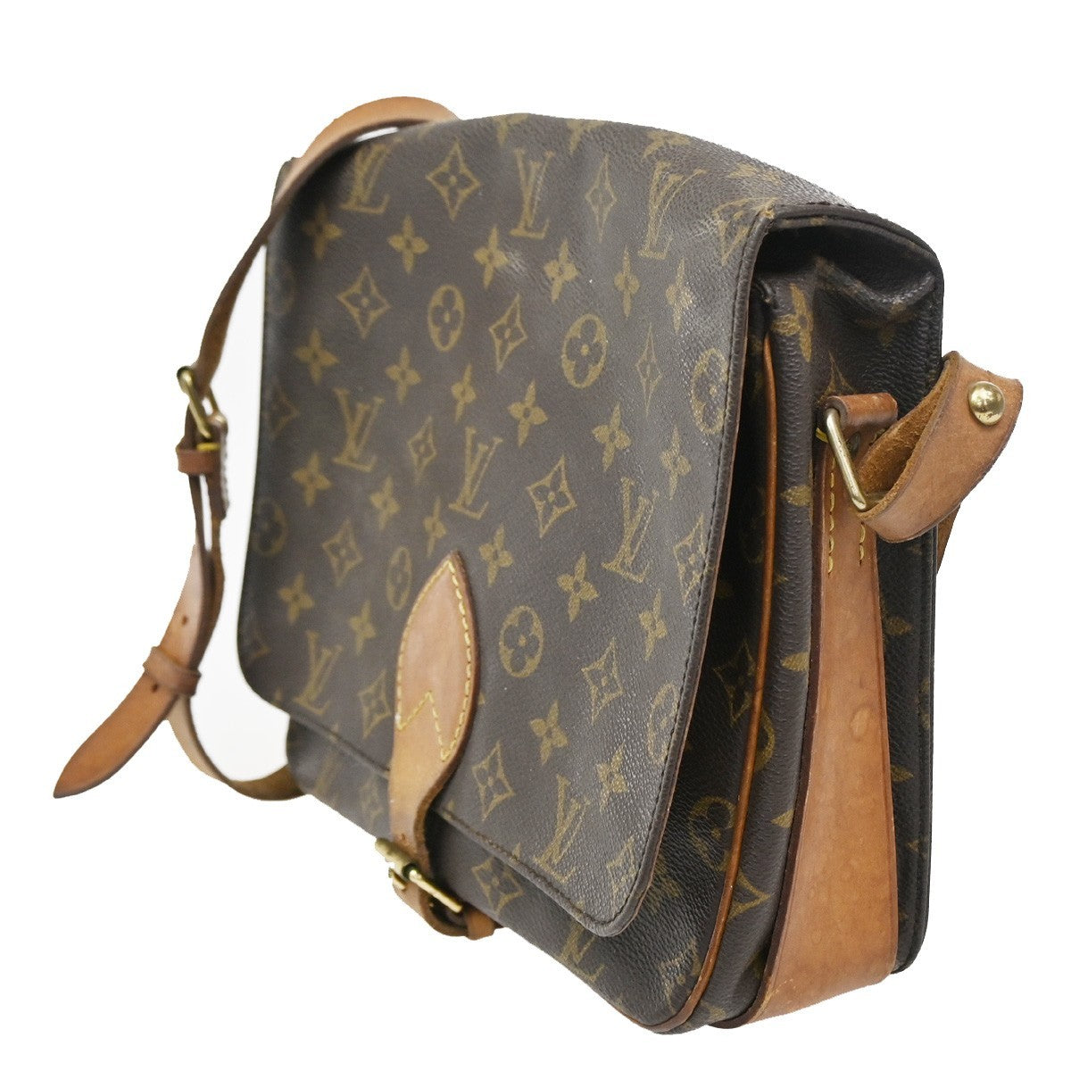 LOUIS VUITTON Cartouchiere GM Shoulder Bag Monogram Leather Brown M51252 62CA544