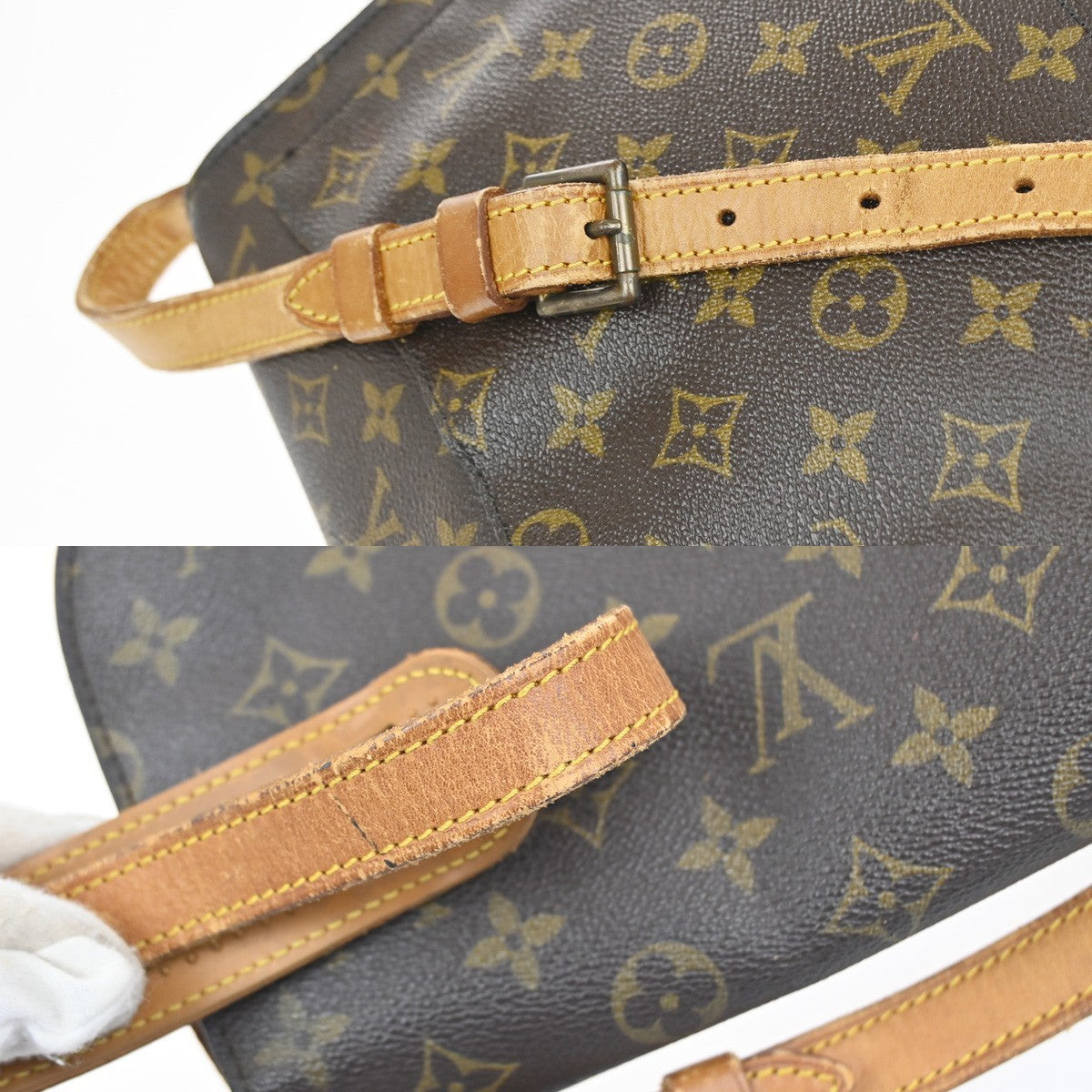 LOUIS VUITTON Saint Cloud GM Shoulder Bag Monogram Leather Brown M51242 32YH880