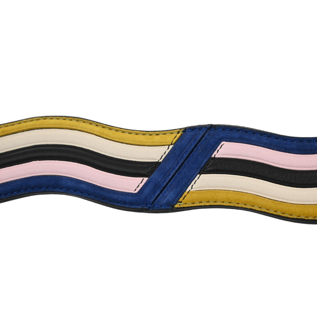 FENDI Logo Strap You Bag Shoulder Strap Leather Black Multicolor 67RL422