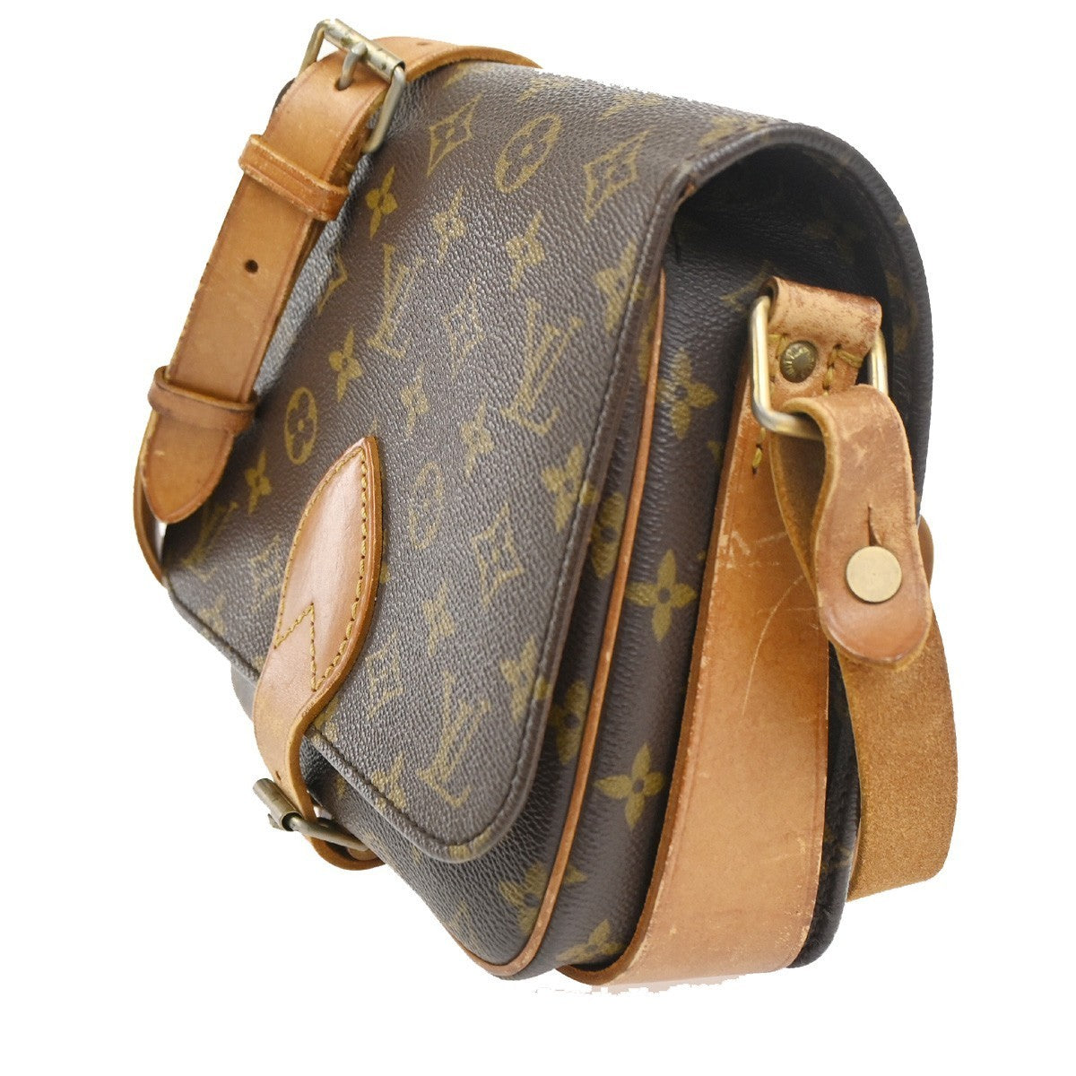 LOUIS VUITTON Cartouchiere MM Shoulder Bag Monogram Leather Brown M51253 33KC525