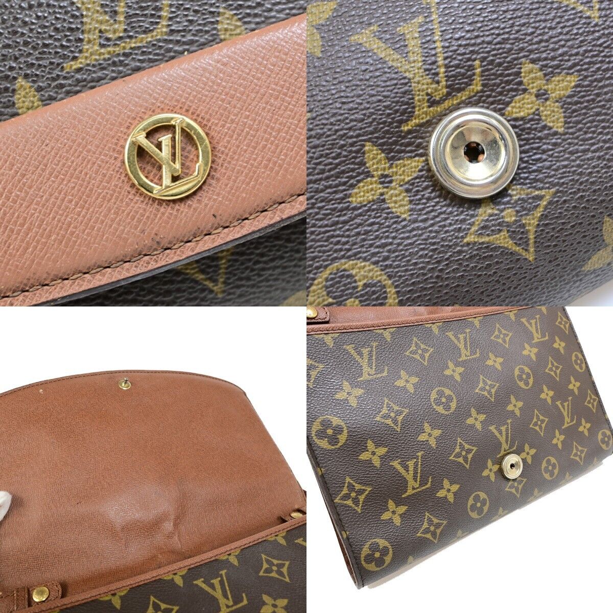 LOUIS VUITTON Bordeaux 2Way Shoulder Clutch Bag Monogram Leather M51797 89EB798