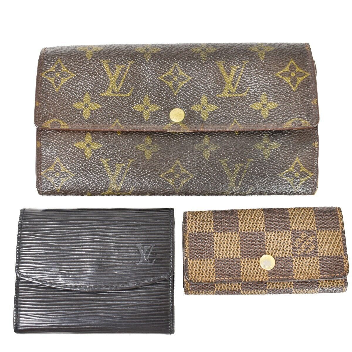 LOUIS VUITTON 3 Set Bifold Wallet Key case Monogram Damier Epi Leather 05AD217