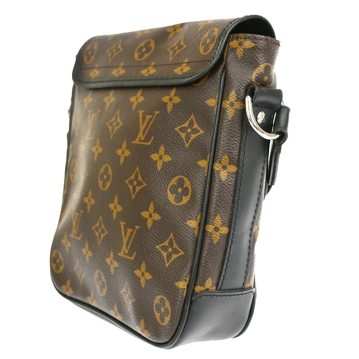 LOUIS VUITTON Bass PM Shoulder Bag Monogram Macassar Brown Black M56717 98YD576