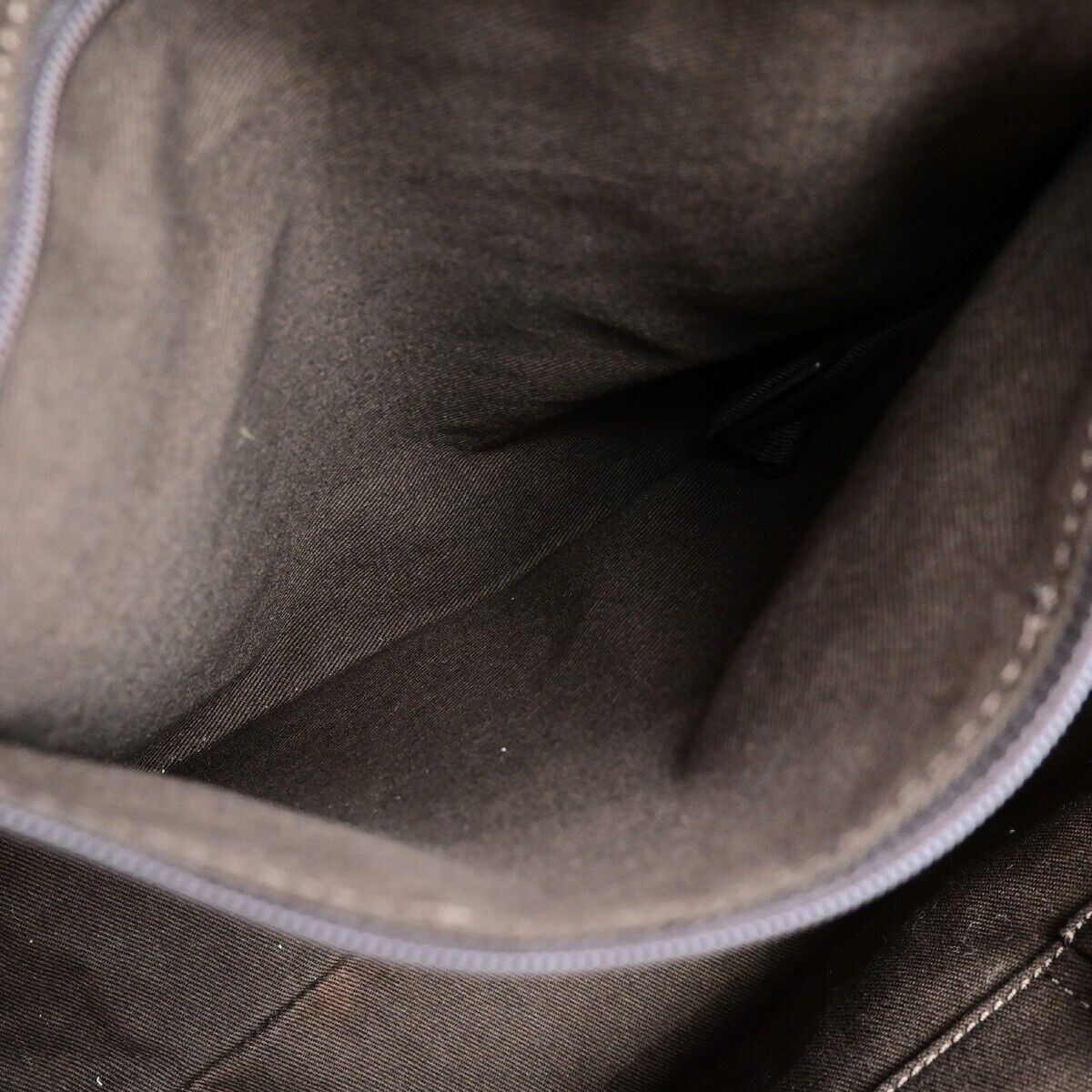 CELINE Logo Macadam Shoulder Tote Bag Suede Embossed Leather Purple SHW 34EC964