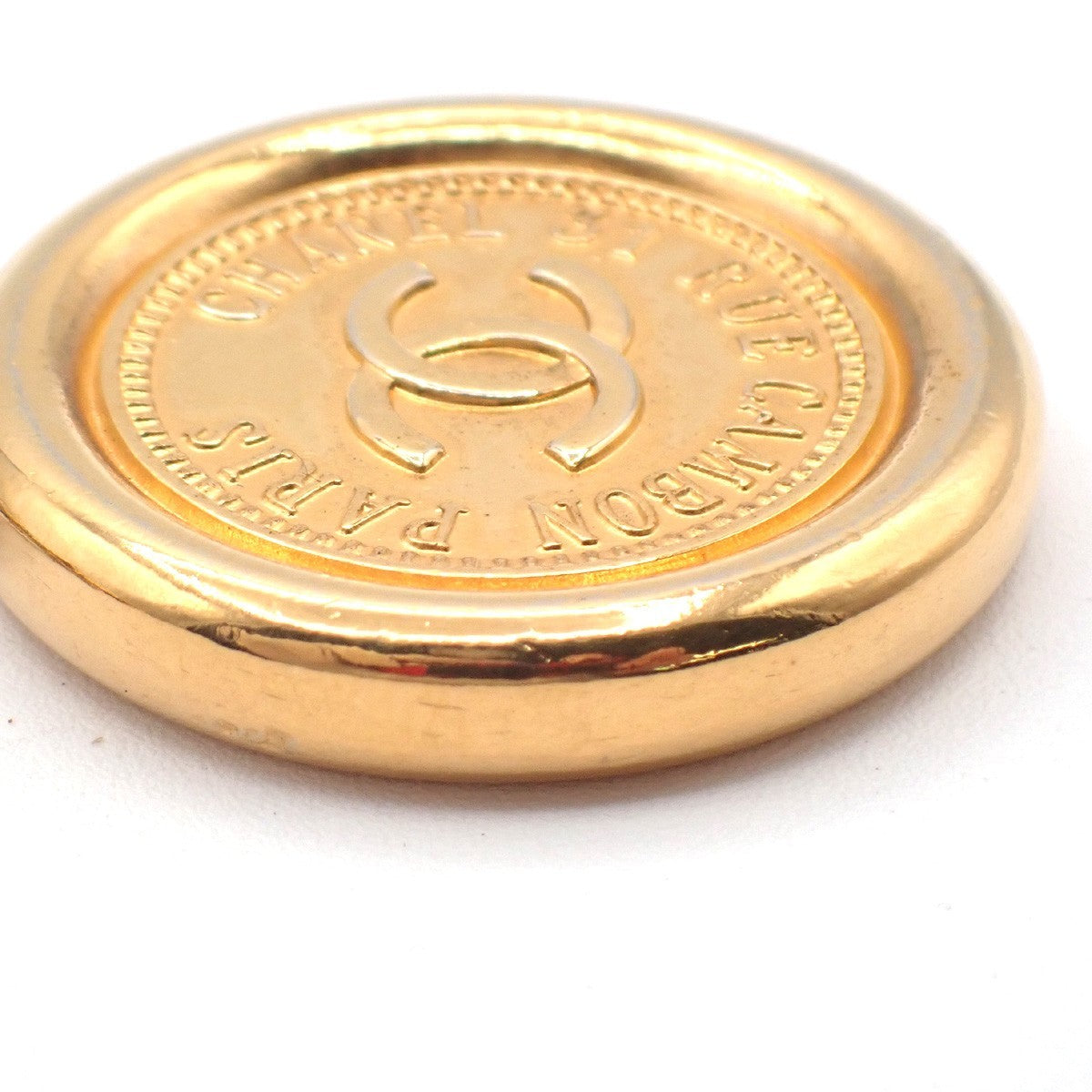 CHANEL CC Logo 31 Rue Cambon Coin Metallion Chain Belt Gold Vintage 95RL989