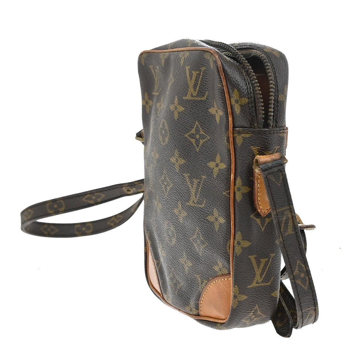 LOUIS VUITTON Danube Shoulder Bag Monogram Leather Brown France M45266 30FB548