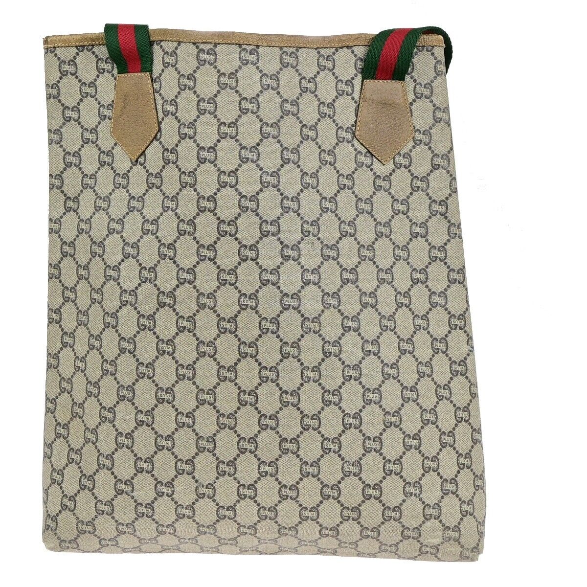 GUCCI PLUS GG Pattern Sherry Shoulder Tote Bag PVC Leather Brown Italy 67KA413