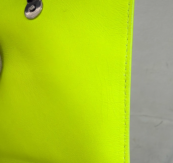 BALENCIAGA Logo Car Phone Holder Mini Shoulder Bag Leather Yellow Italy 34YH975