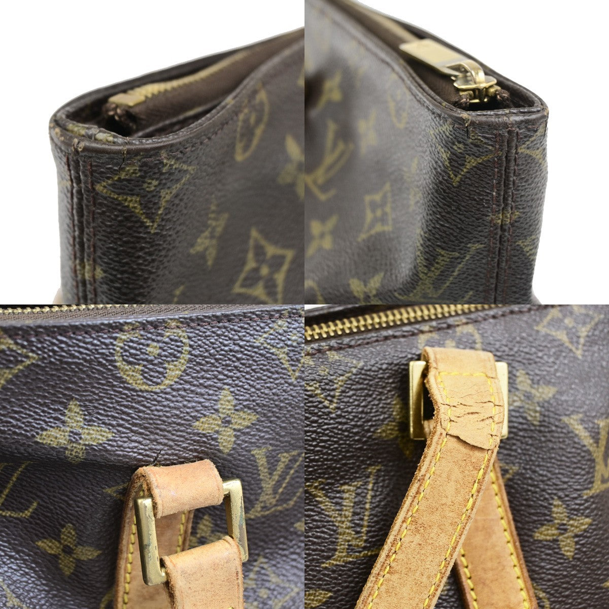 LOUIS VUITTON Cabas Mezzo Shoulder Bag Monogram Leather Brown M51151 81KD117