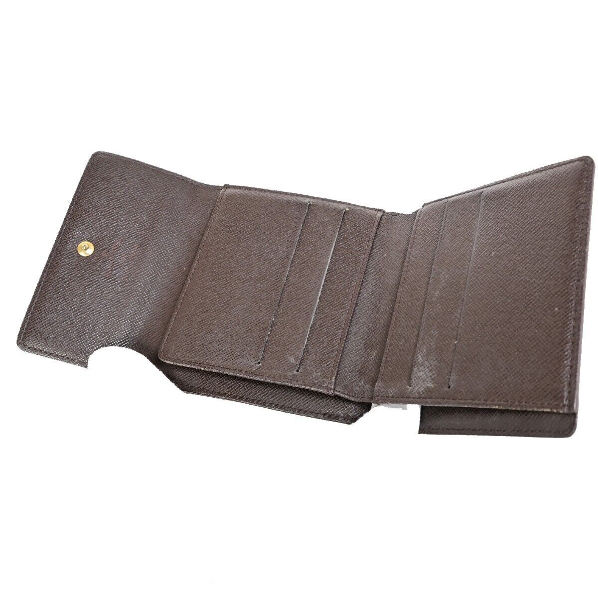 LOUIS VUITTON 3 Set Long Bifold Wallet Damier Ebene Azur Brown White 34YF077