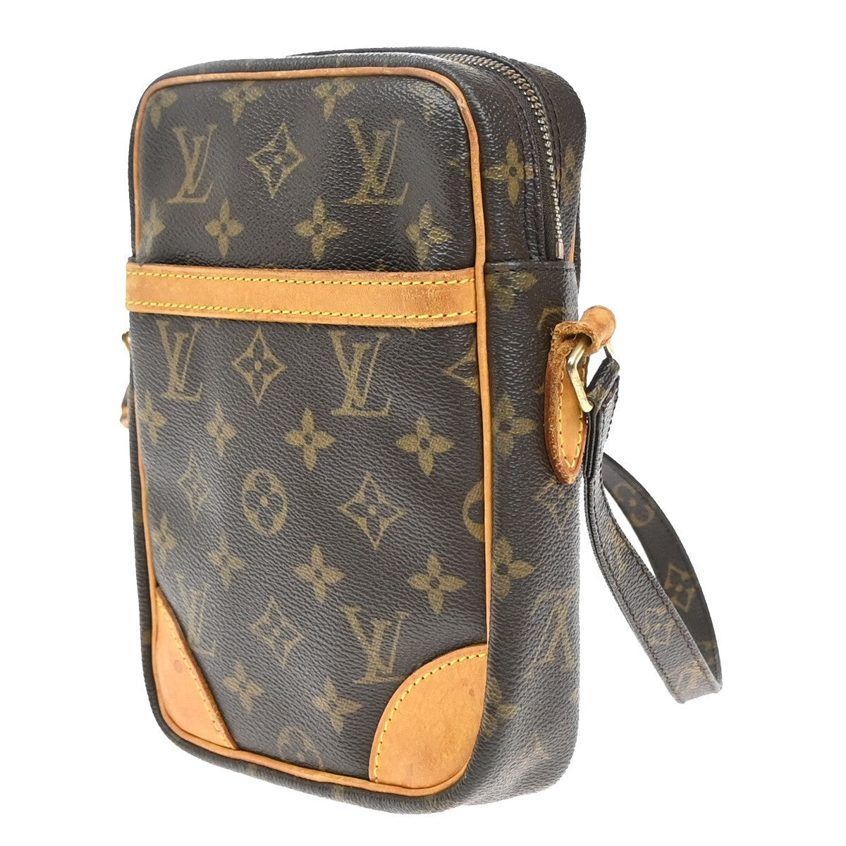 LOUIS VUITTON Danube Shoulder Bag Monogram Leather Brown France M45266 83EE779
