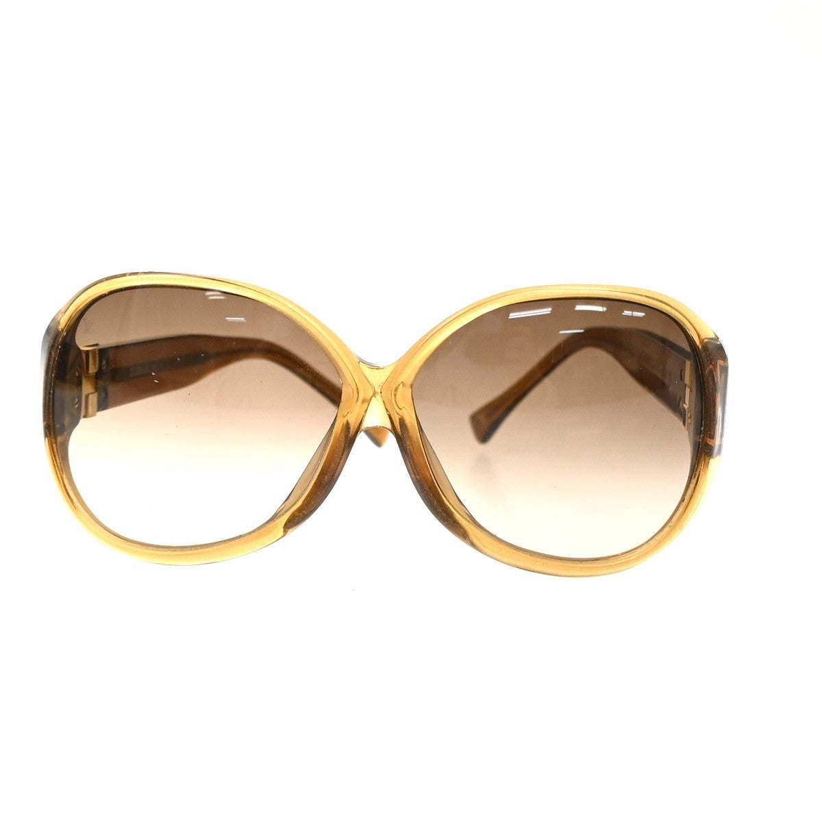 LOUIS VUITTON Glitter Sunglasses Eye Wear Plastic Brown Gold Z0283E 30EG270